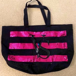 Victoria’s Secret Large Sequined Zipper Tote